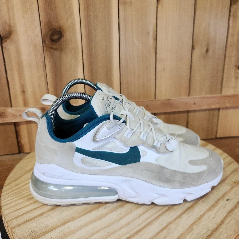 Nike Air Max 270 React Shoes Mens 6 White Teal Running Sneakers CK4885-991